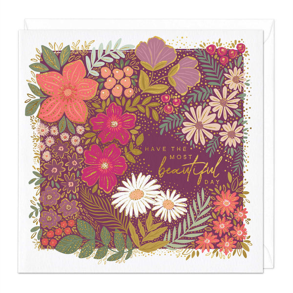 Greeting Card - F129 - Beautiful Day Floral Art Card - Beautiful Day Floral Art Card - Whistlefish
