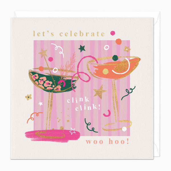 Greeting Card-F146 - Fancy Cocktails Celebration Card-Whistlefish