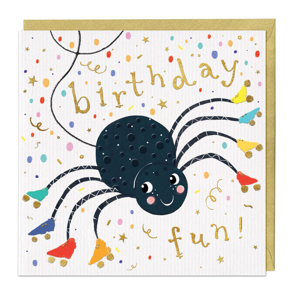 Greeting Card - F151 - Birthday Fun Spider Card - Birthday Fun Spider Card - Whistlefish