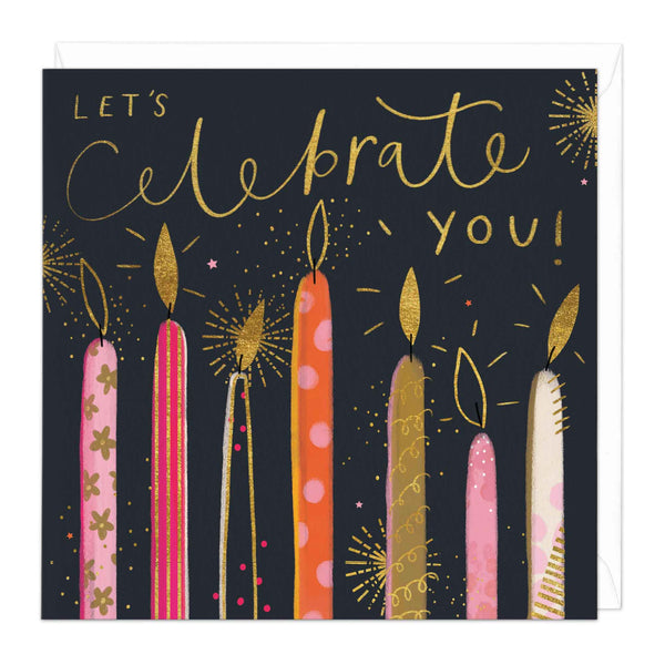 Greeting Card - F160 - Bright Bold Candles Birthday Card - Bright Bold Candles Birthday Card - Whistlefish