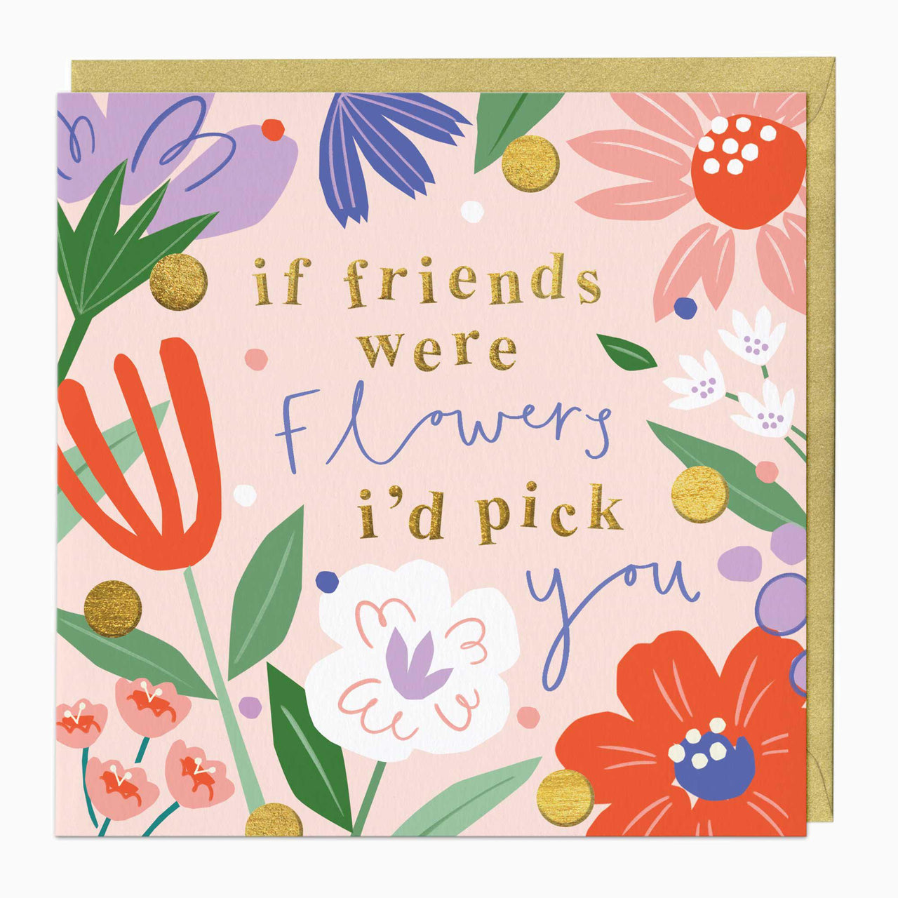 Greeting Card-F162 - Friends Flowers Art Card-Whistlefish