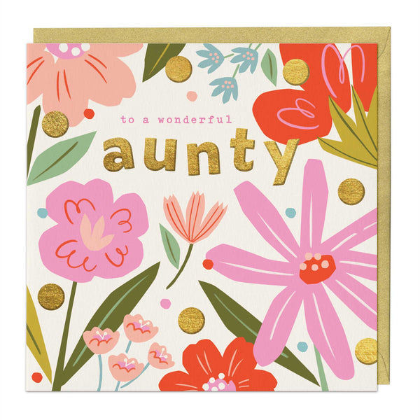 Greeting Card - F164 - Modern Floral Aunty Art Card - Modern Floral Aunty Art Card - Whistlefish