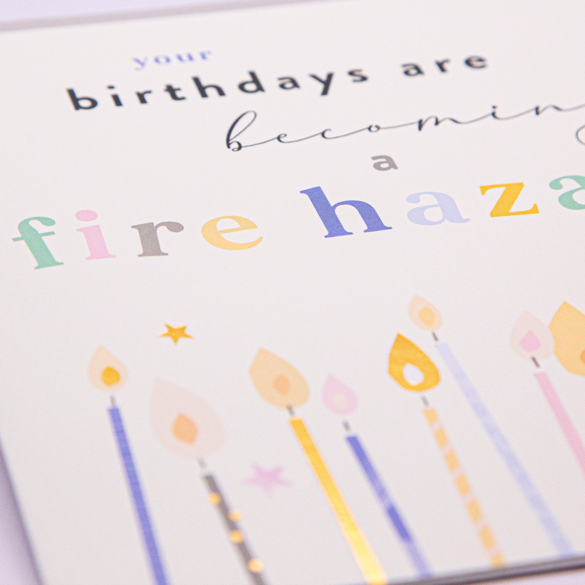 Greeting Card - F212 - Fire Hazard Birthday Card - Fire Hazard Birthday Card - Whistlefish