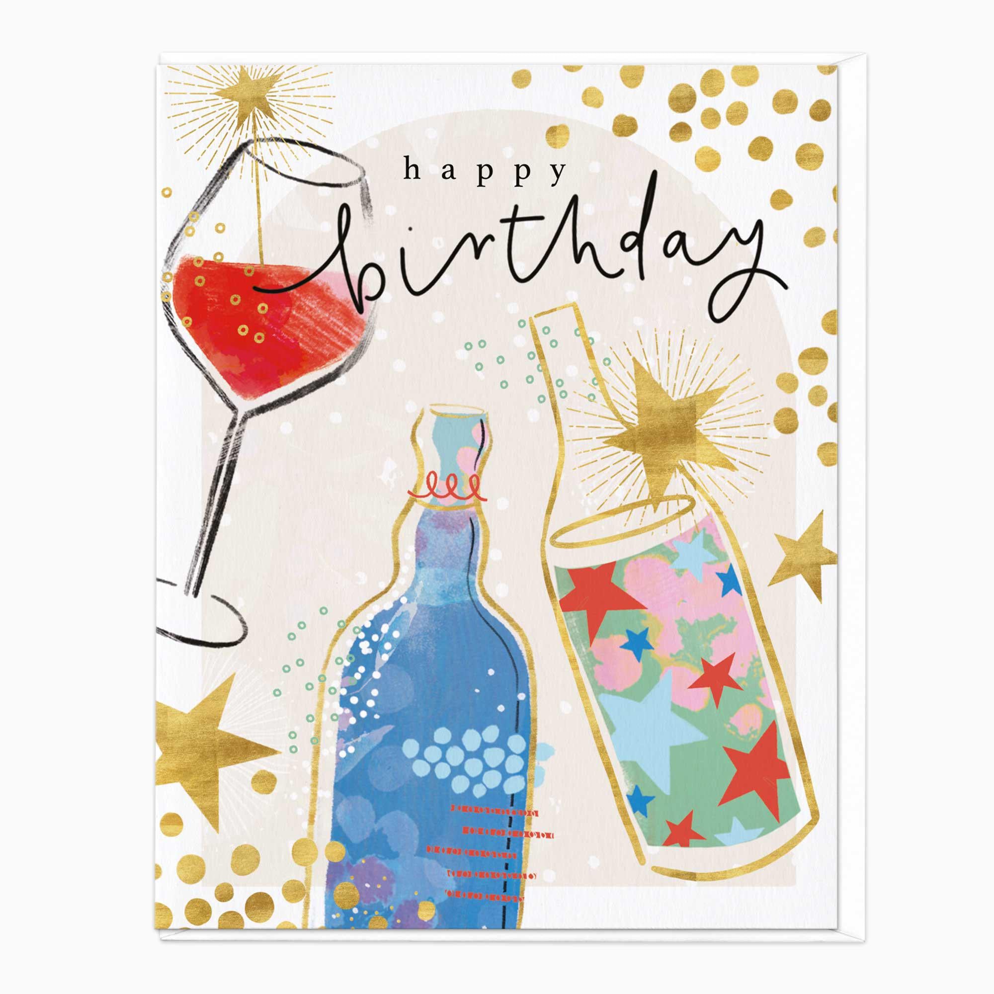 Greeting Card-F224 - Fizzy Birthday Toast Card-Whistlefish