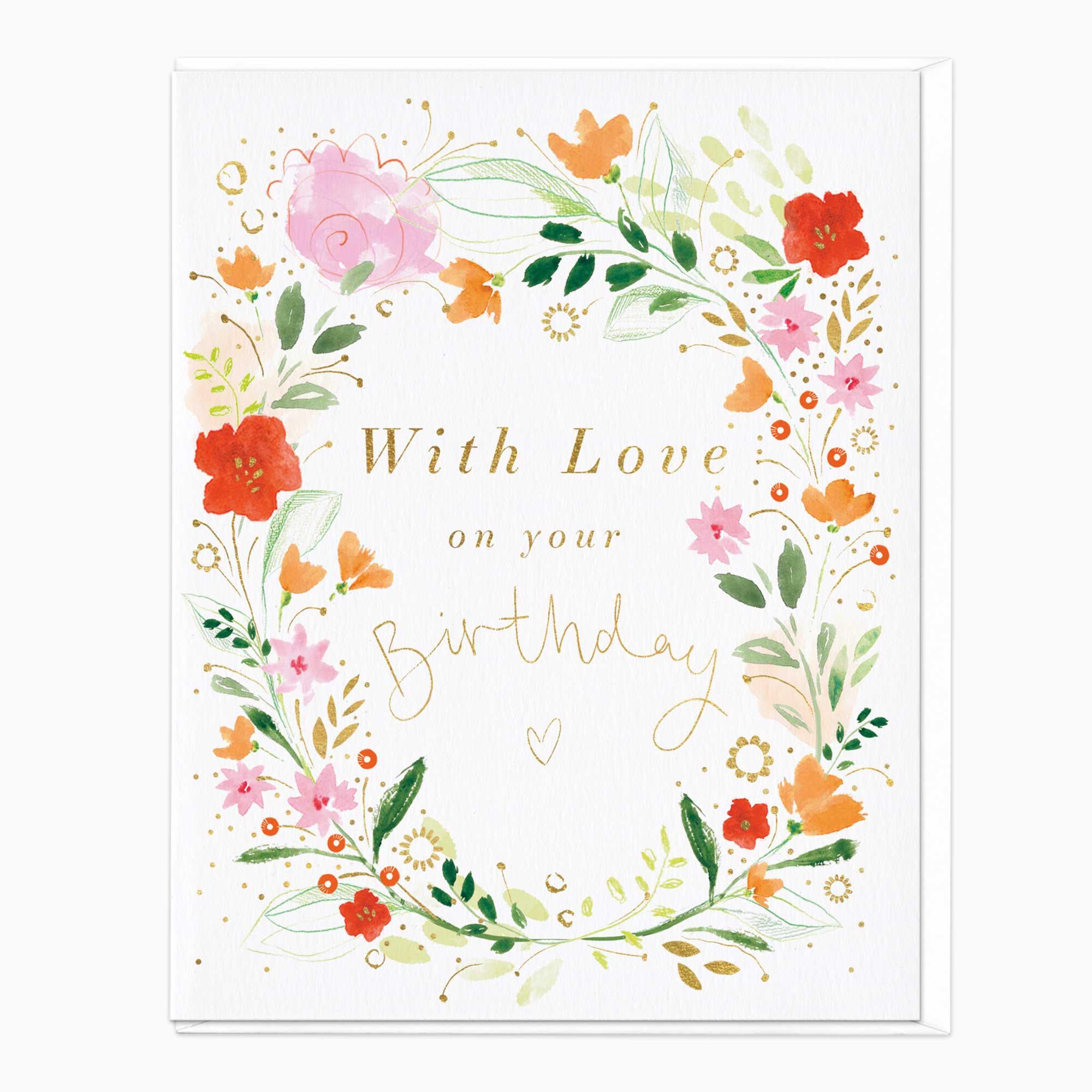 Greeting Card-F227 - Floral Love Birthday Card-Whistlefish