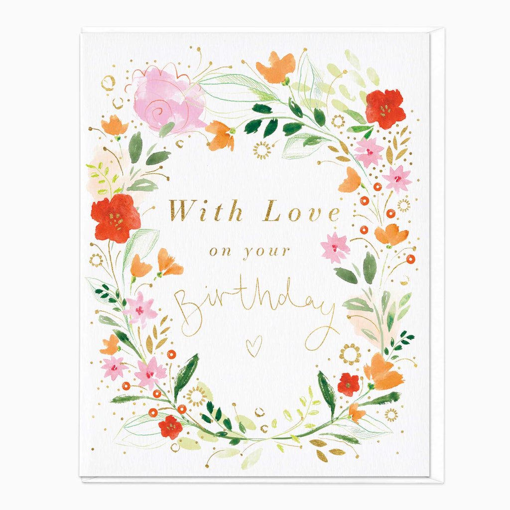 Greeting Card-F227 - Floral Love Birthday Card-Whistlefish