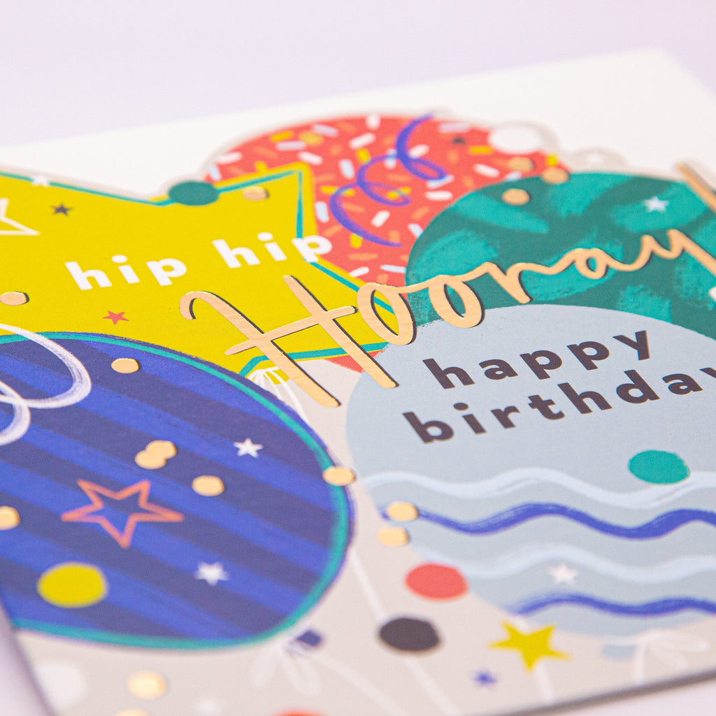 Greeting Card - F241 - Hip Hip Hooray Birthday Cut-Out Card - Hip Hip Hooray Birthday Cut-Out Card - Whistlefish