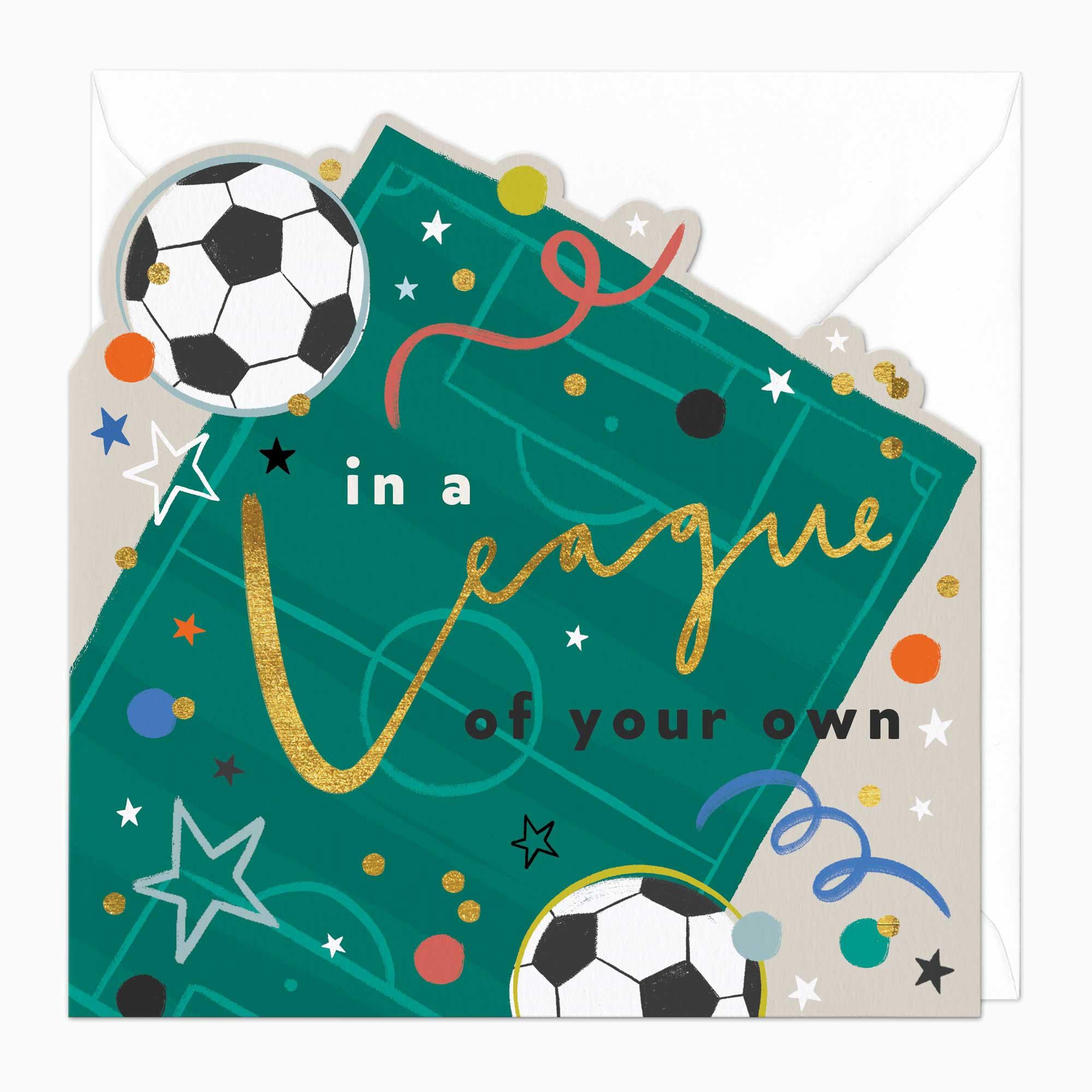 Greeting Card-F242 - League Of Your Own Birthday Cut-Out Card-Whistlefish