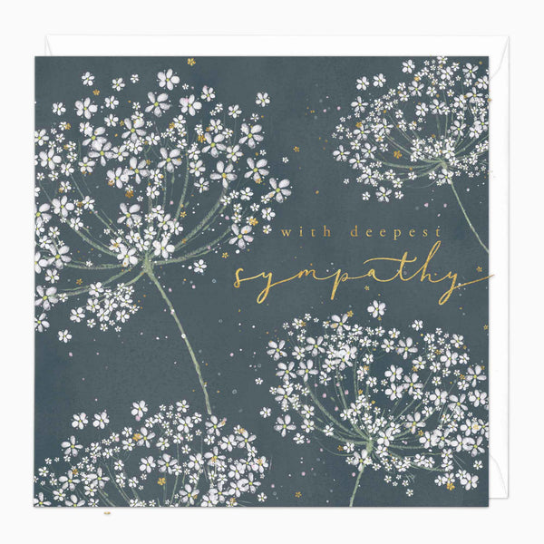 Greeting Card-F255 - Wild Carrot Sympathy Card-Whistlefish