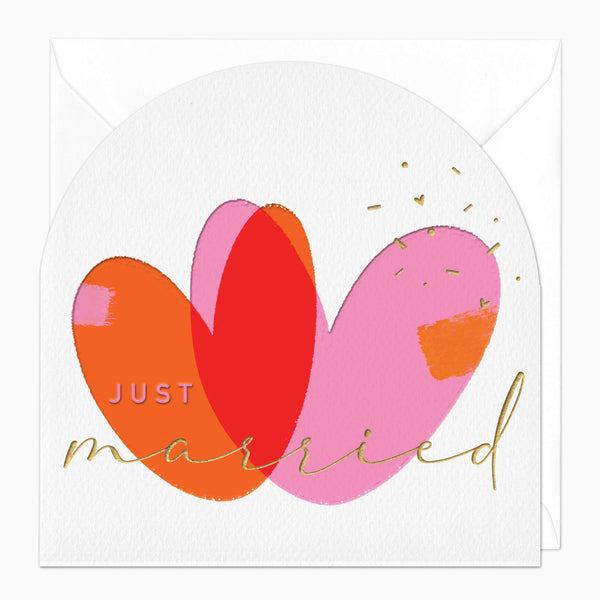 Greeting Card-F257 - Just Married Heart Card-Whistlefish