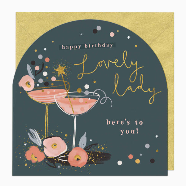 Greeting Card-F276 - Lovely Lady Birthday Arch Card-Whistlefish
