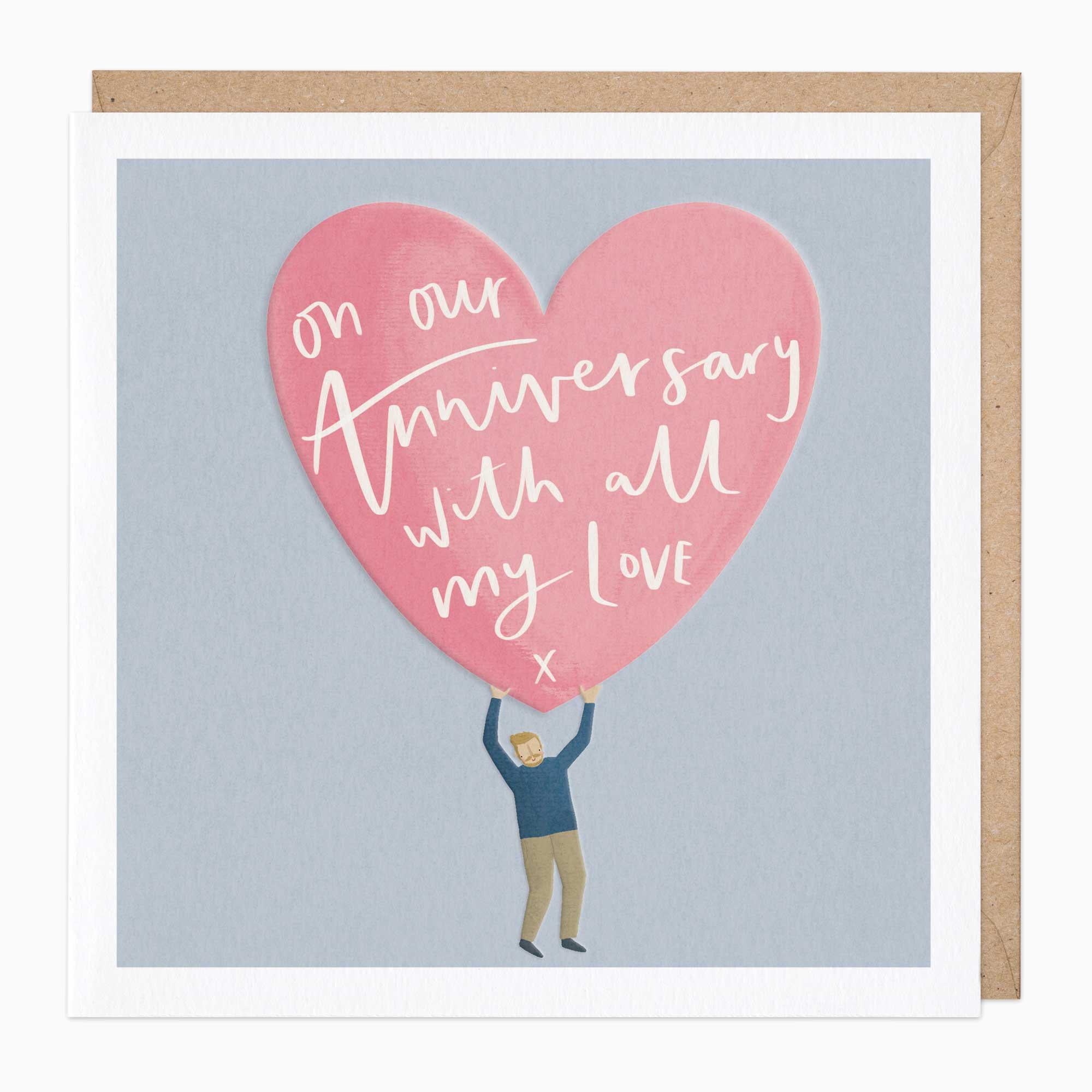 Greeting Card-F284 - On Our Anniversary Heart Card-Whistlefish