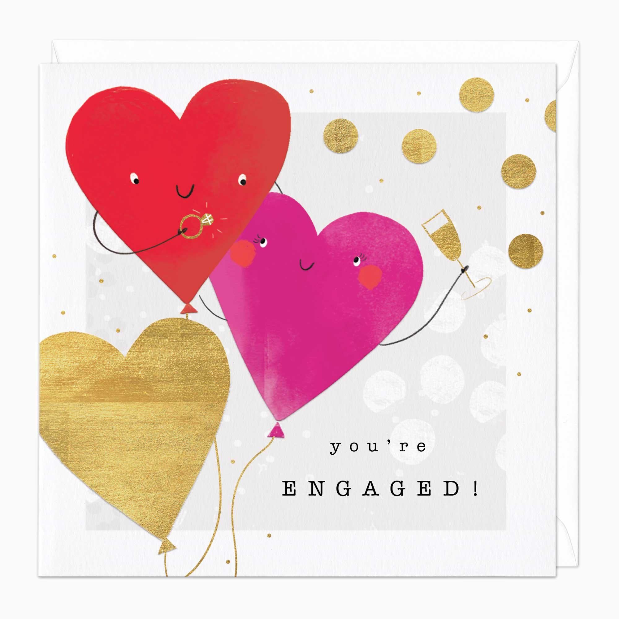 Greeting Card-F285 - You're Engaged Heart Card-Whistlefish
