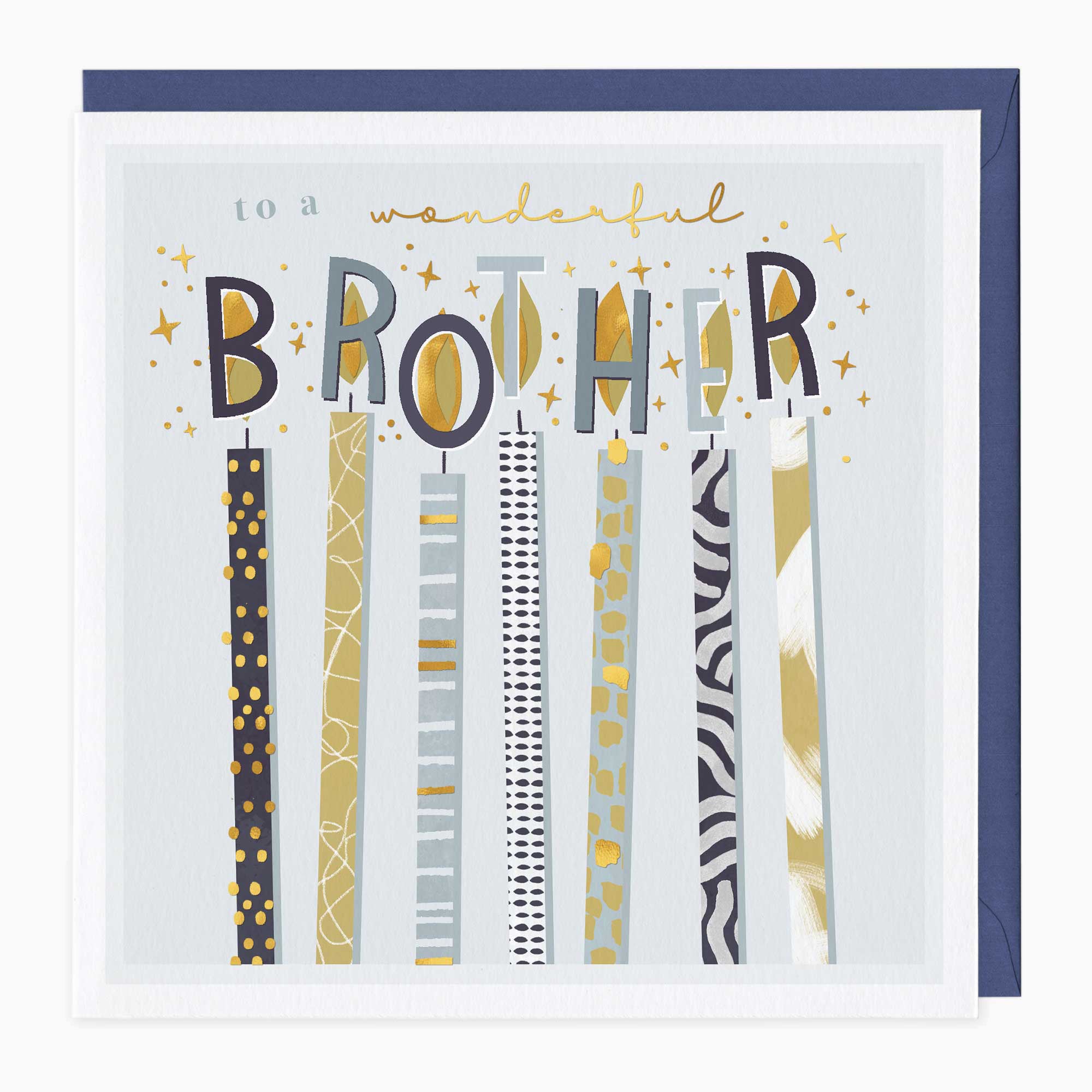 Greeting Card-F299 - Artistic Candles Brother Birthday Card-Whistlefish