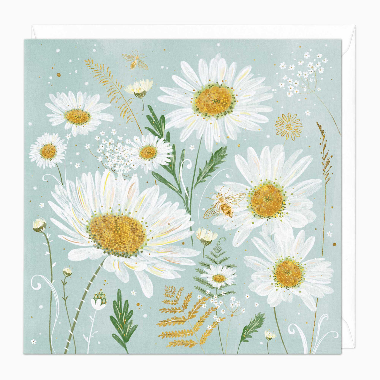 Greeting Card-F302 - Wild Florals Daisy Art Card-Whistlefish