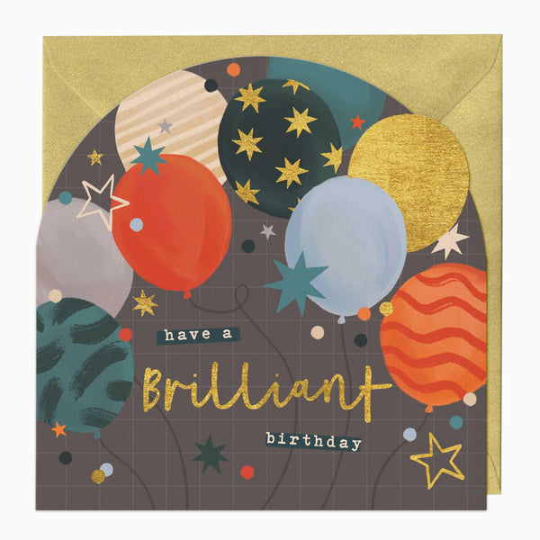 Greeting Card-F323 - Brilliant Balloons Birthday Arch Card-Whistlefish