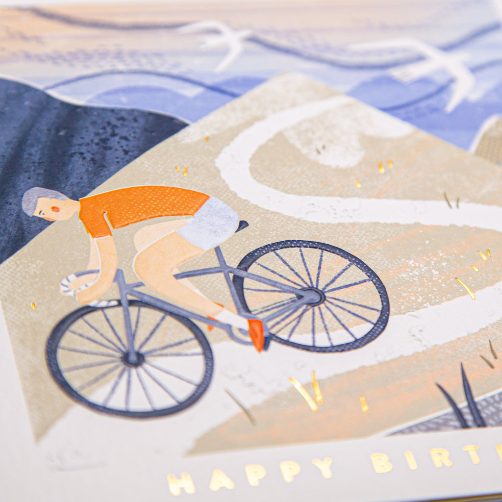 Greeting Card - F371 - Mountain Cycling Birthday Card - Mountain Cycling Birthday Card - Whistlefish