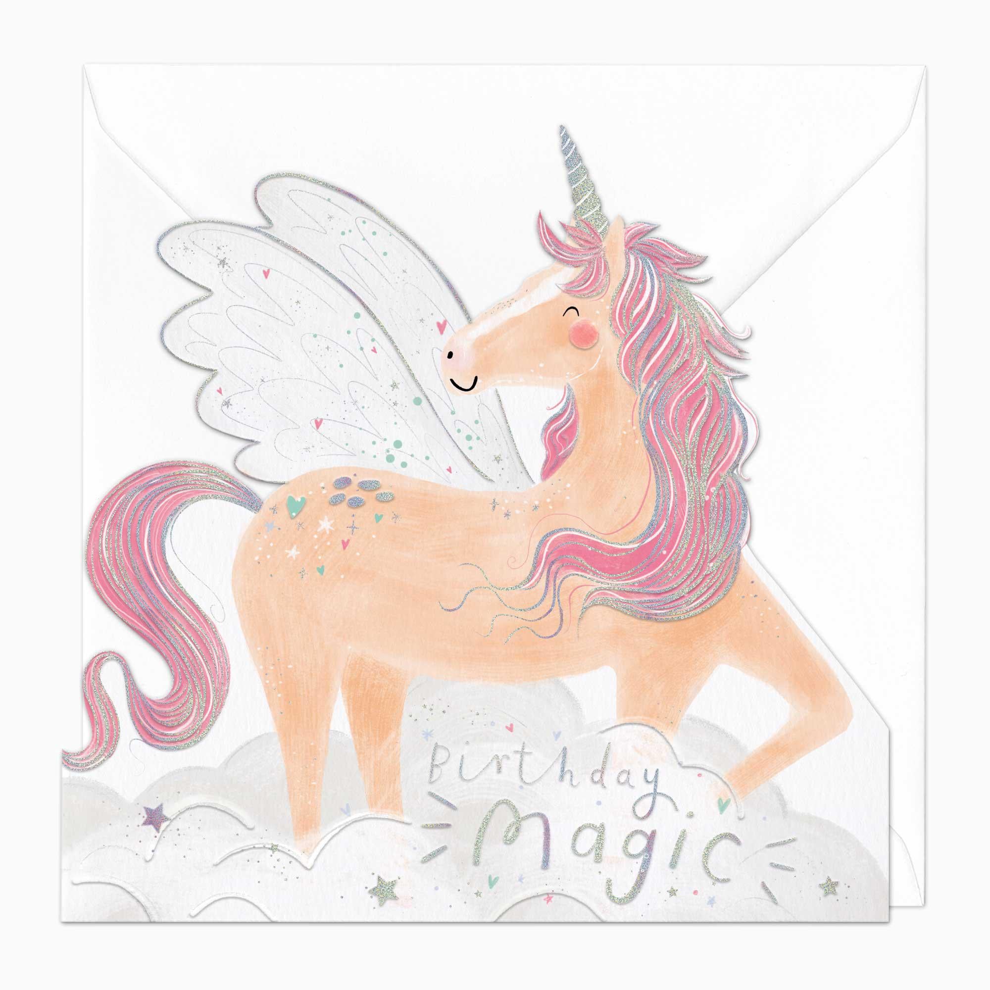 Greeting Card-F384 - Magical Unicorn Birthday Cut-Out Card-Whistlefish