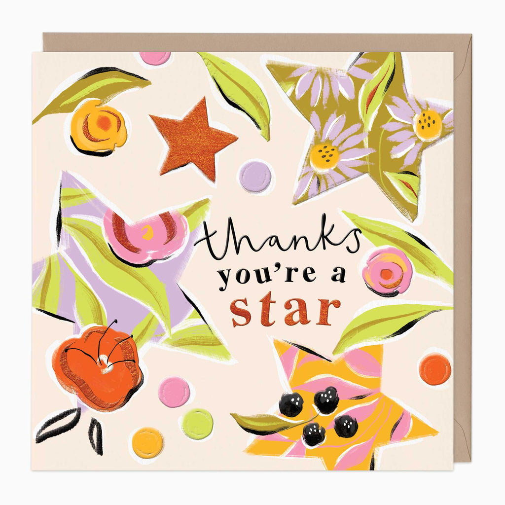 Greeting Card-F407 - Juicy Stars Thank You Card-Whistlefish