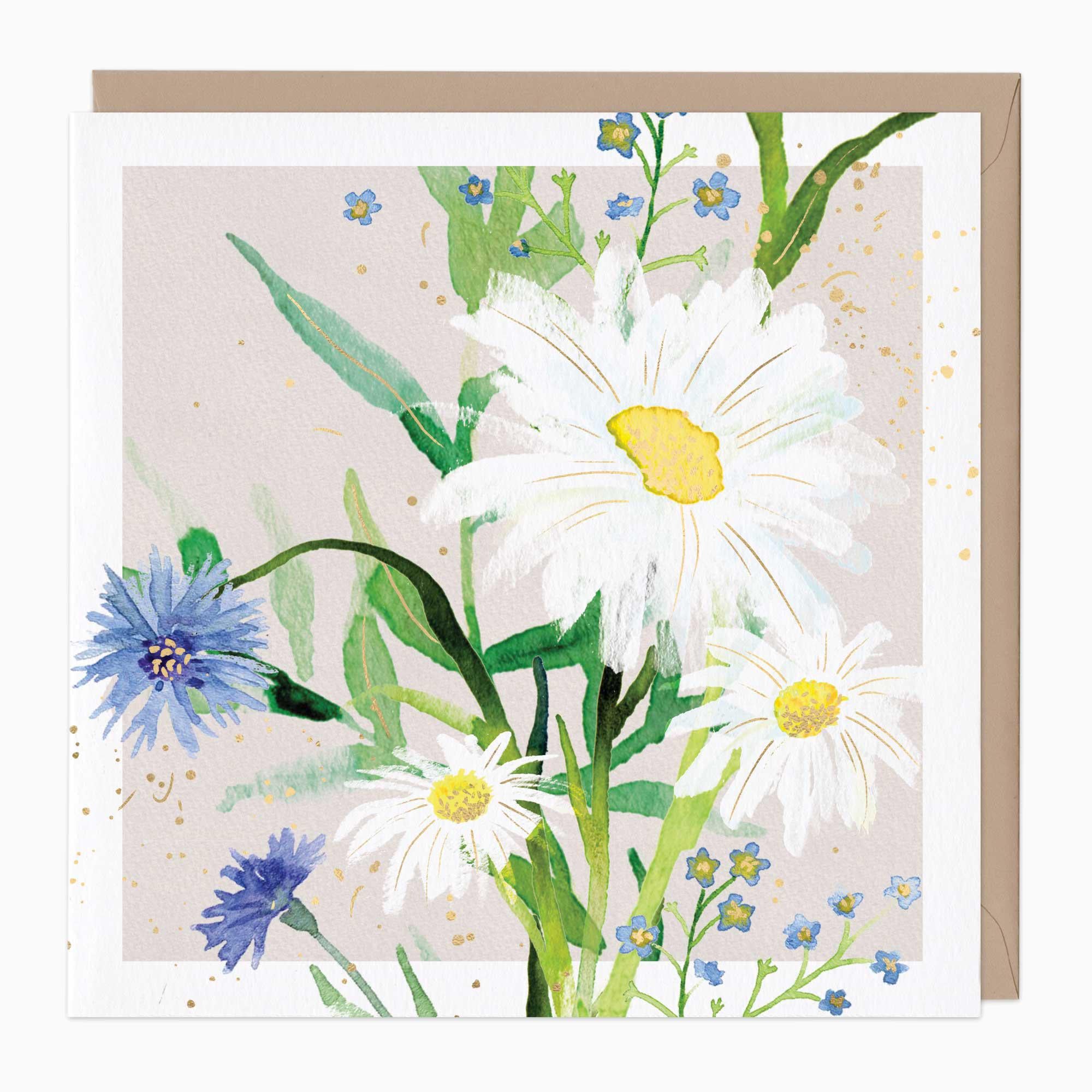 Greeting Card-F448 - Messy Daisies Art Card-Whistlefish