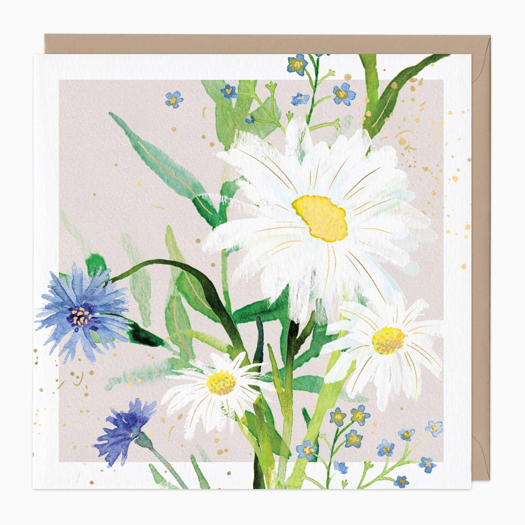 Greeting Card-F448 - Messy Daisies Art Card-Whistlefish