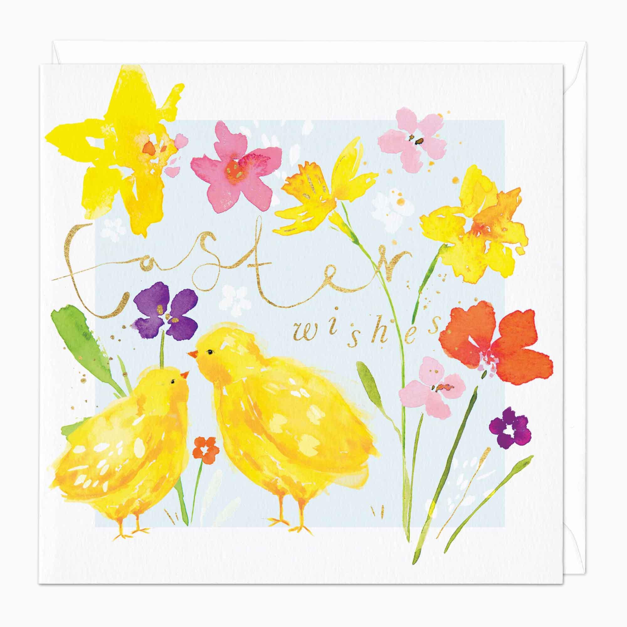 Greeting Card-F455 - Easter Wishes Floral Card-Whistlefish