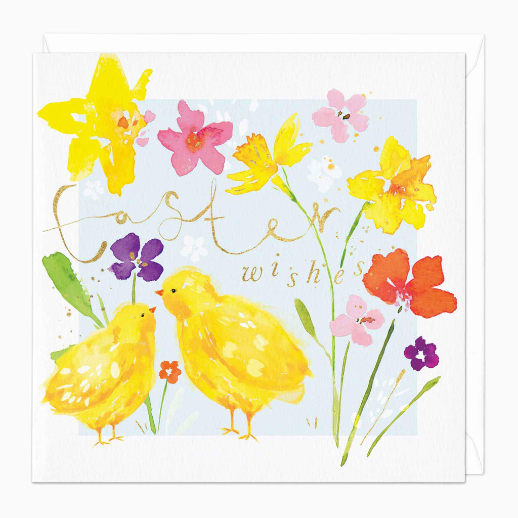 Greeting Card-F455 - Easter Wishes Floral Card-Whistlefish