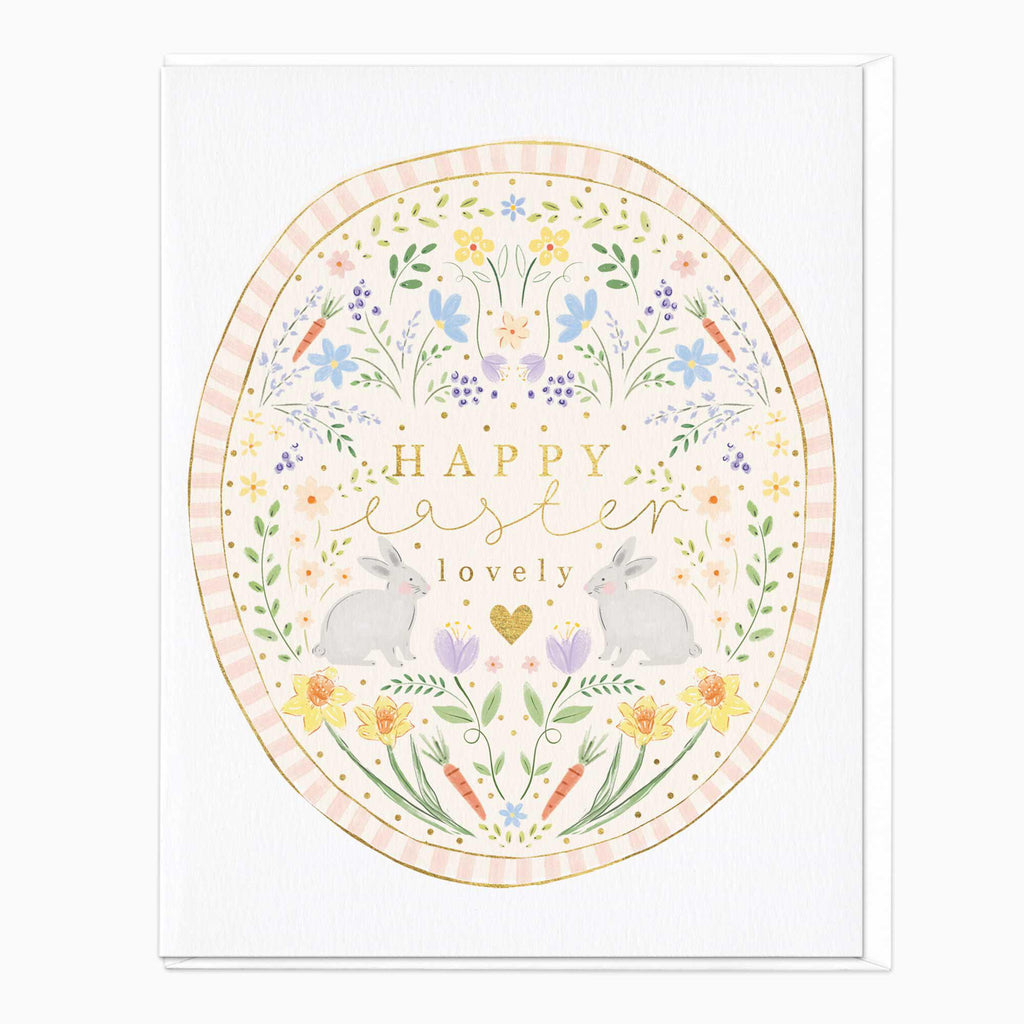 Greeting Card-F461 - Happy Easter Floral Card-Whistlefish