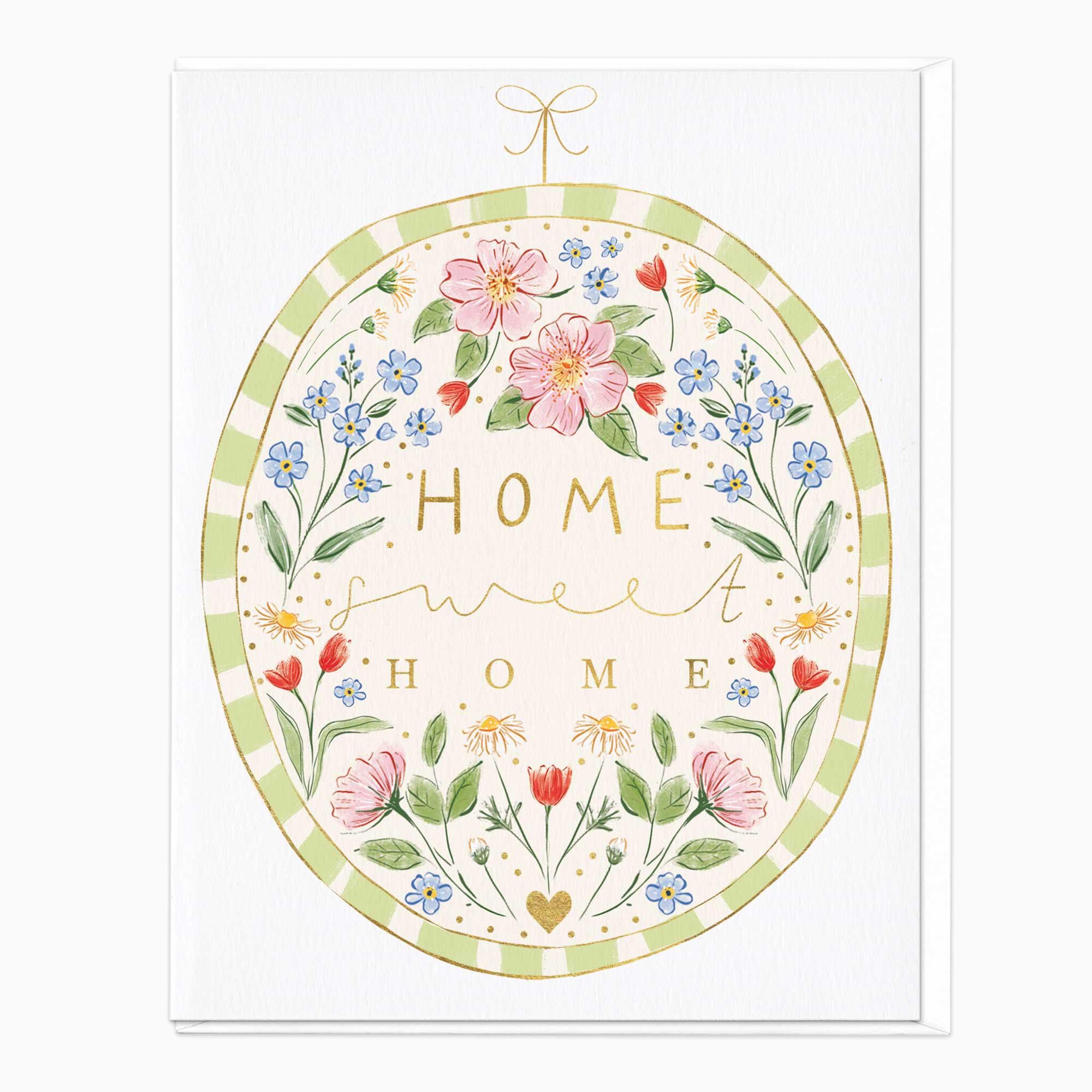 Greeting Card-F469 - Home Sweet Home Floral Card-Whistlefish