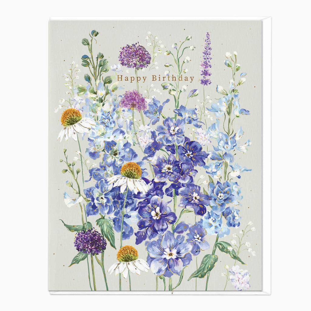 Greeting Card-F494 - Fields Of Lavender & Blue Birthday Card-Whistlefish