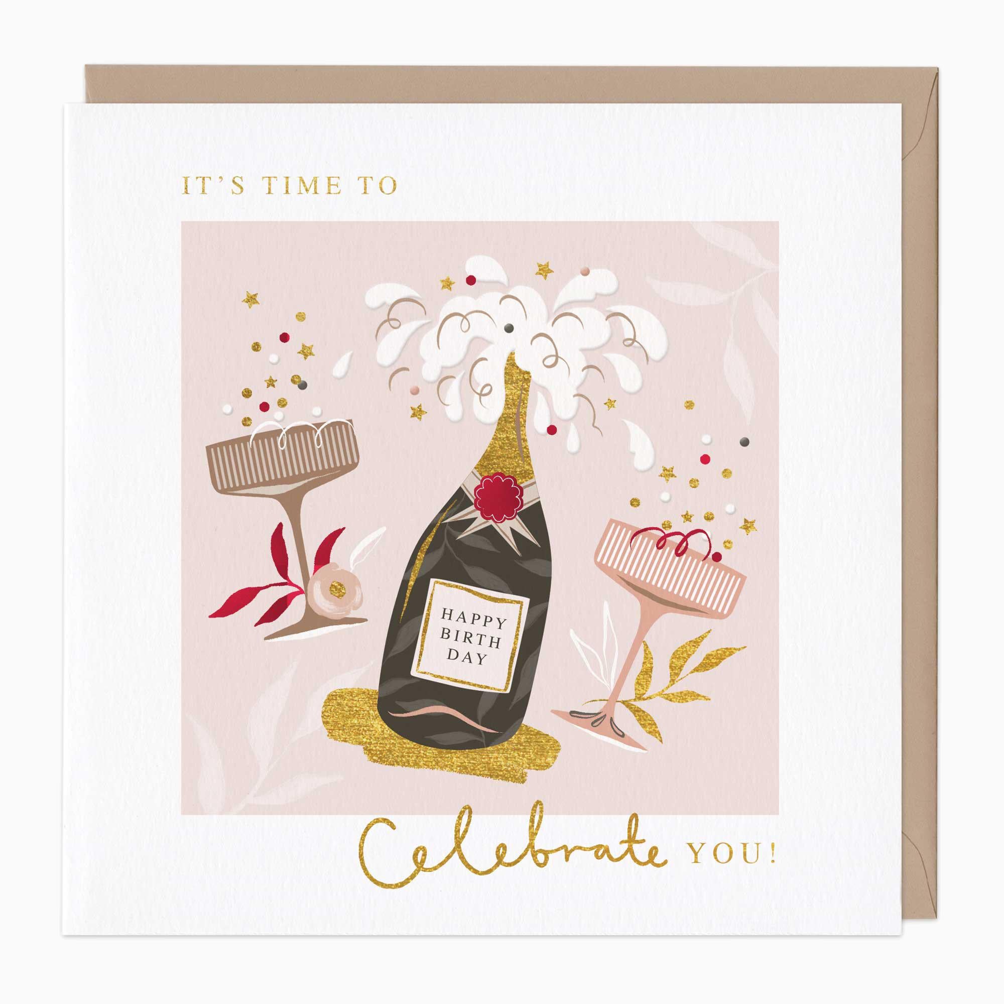 Greeting Card-F499 - Delicate Drinks Birthday Card-Whistlefish