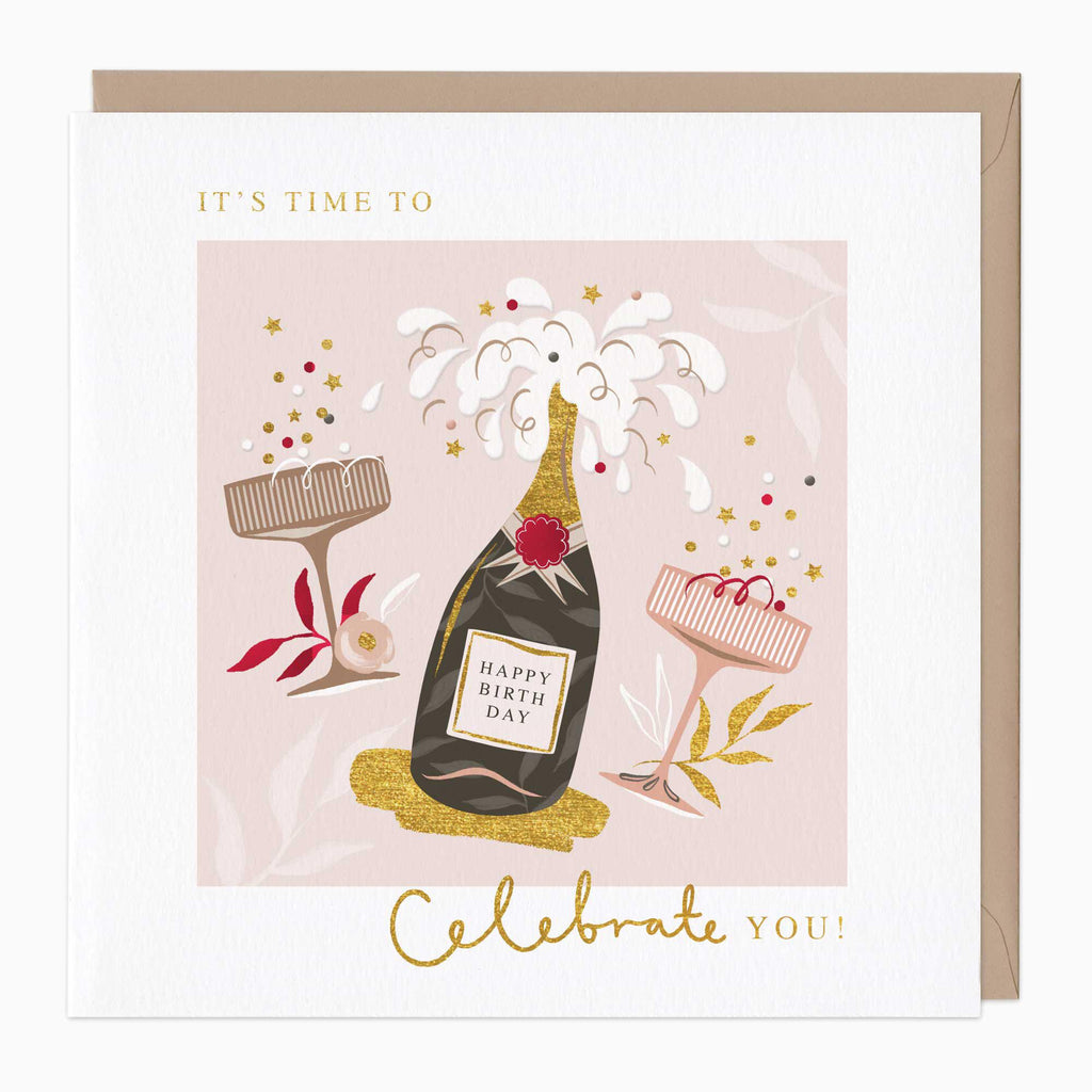 Greeting Card-F499 - Delicate Drinks Birthday Card-Whistlefish