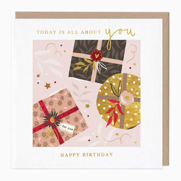 Greeting Card-F501 - Delicate Presents Birthday Card-Whistlefish