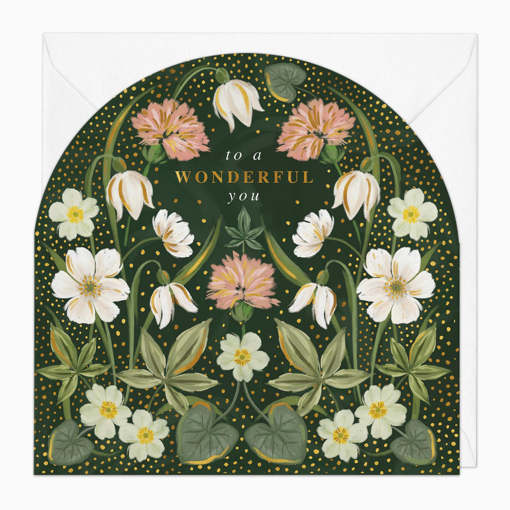 Greeting Card-G009 - Celtic Flowers Wonderful You Arch Card-Whistlefish