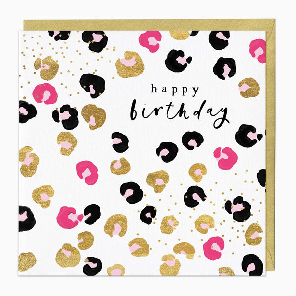 Greeting Card-G015 - Leopard Print Birthday Card-Whistlefish