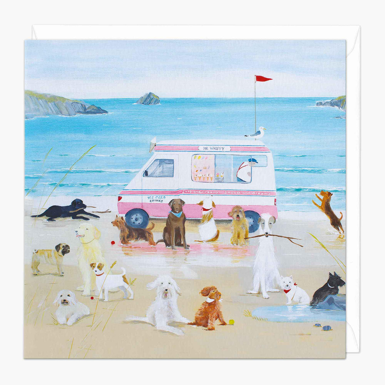 Greeting Card-G019 - Seaside Icecream Art Card-Hannah Cole