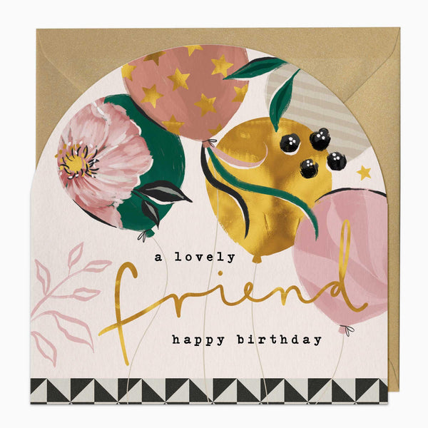 Greeting Card-G024 - Balloons Geo Bloom Birthday Arch Card-Whistlefish