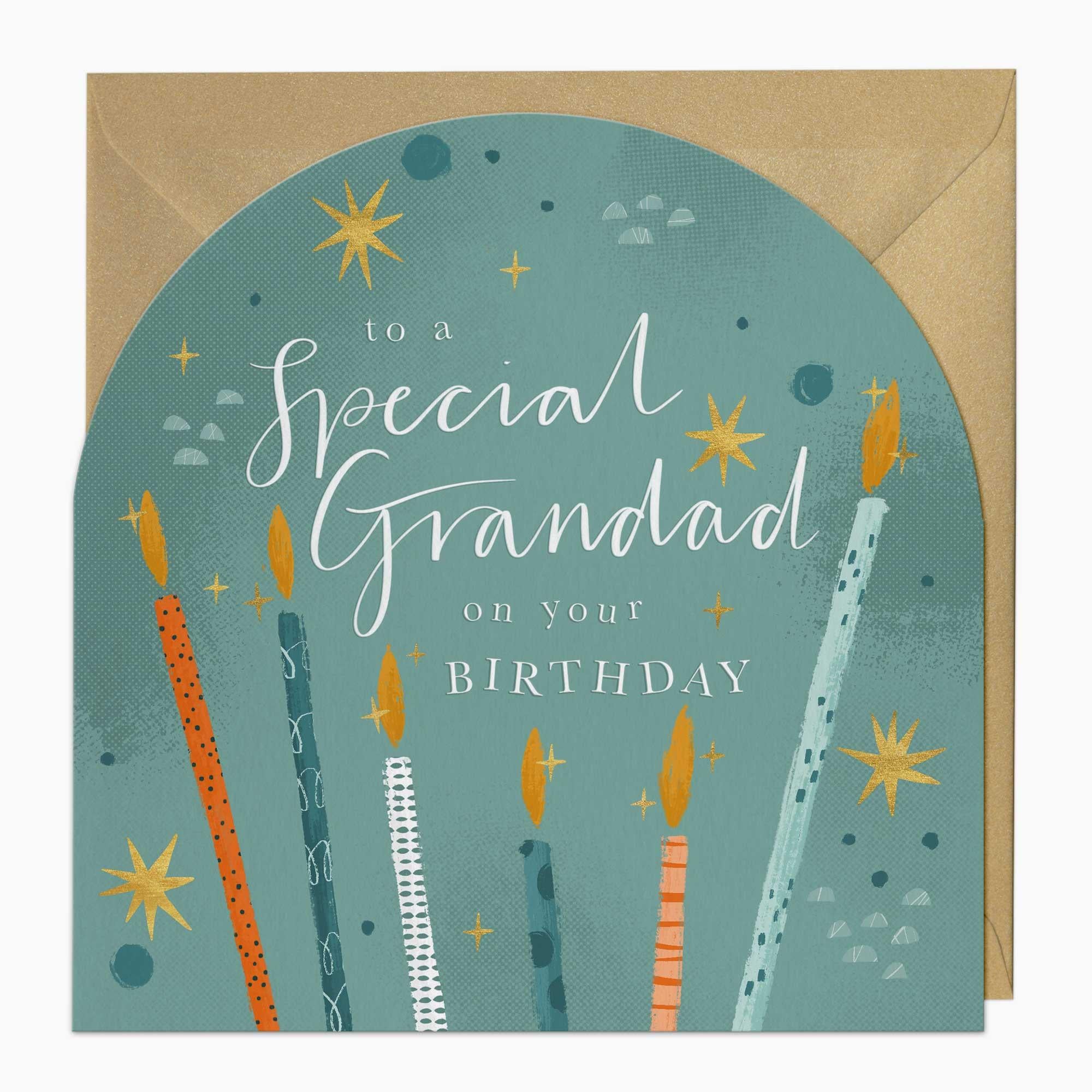 Greeting Card-G040 - Grandad Candles Birthday Arch Card-Whistlefish