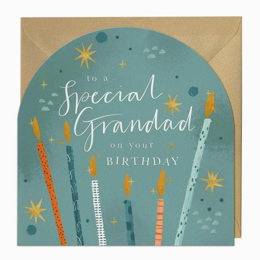 Greeting Card-G040 - Grandad Candles Birthday Arch Card-Whistlefish