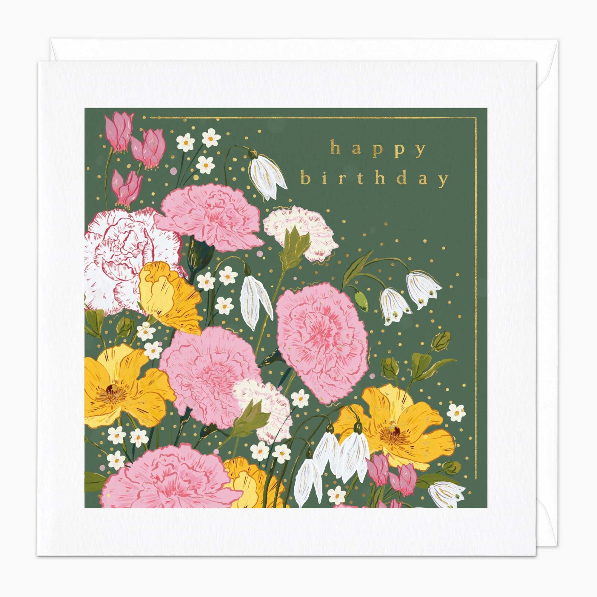 Greeting Card-G044 - Floral Art Birthday Card-Whistlefish