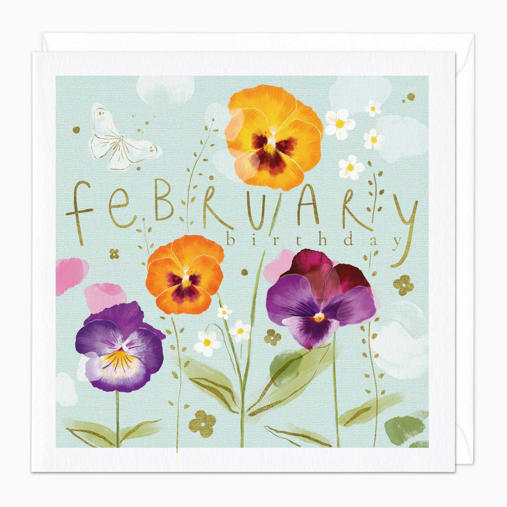 Greeting Card-G049 - February Birth Flower Card-Whistlefish