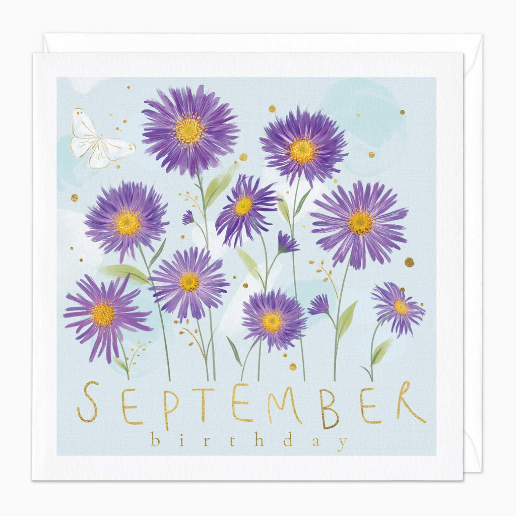 Greeting Card-G056 - September Birth Flower Card-Whistlefish