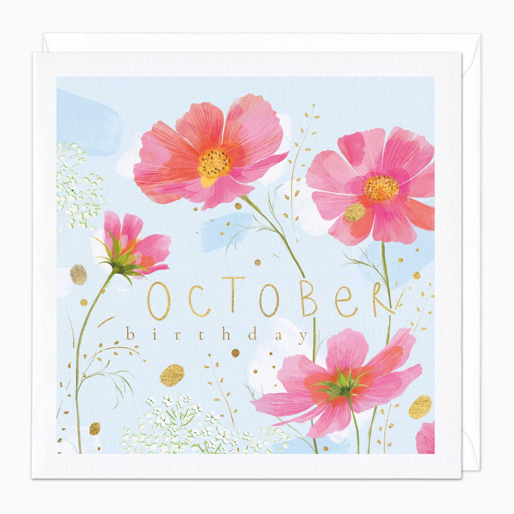Greeting Card-G057 - October Birth Flower Card-Whistlefish