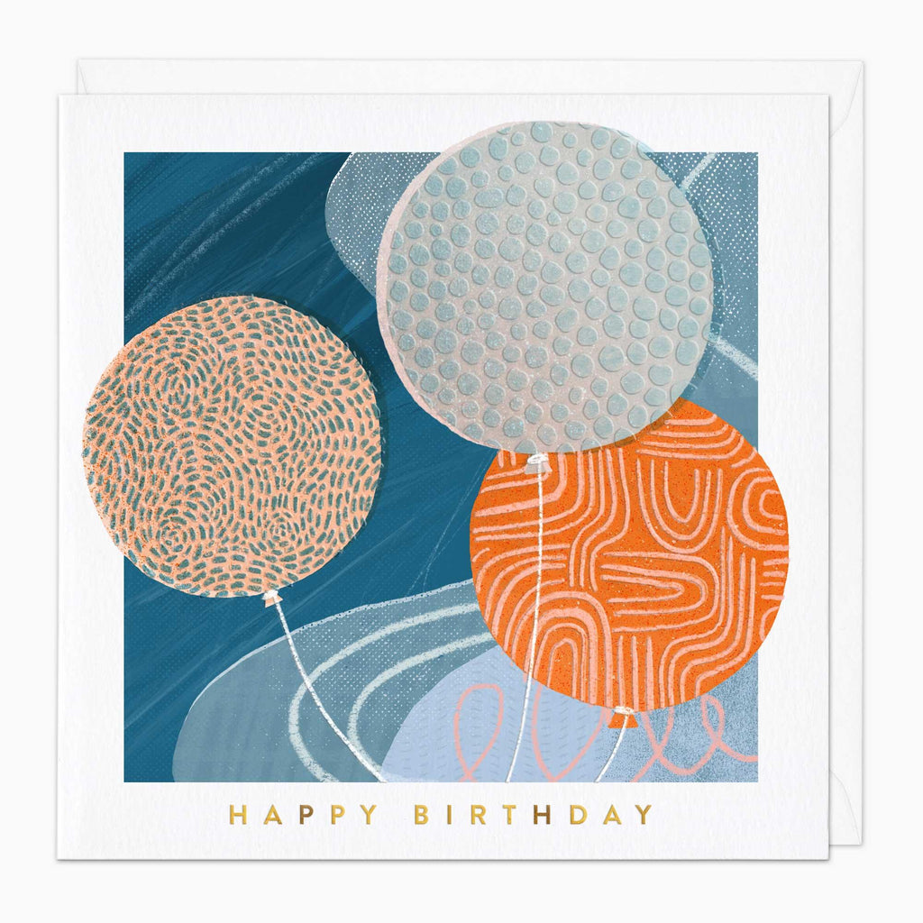 Greeting Card-G062 - Patterned Balloons Birthday Card-Whistlefish