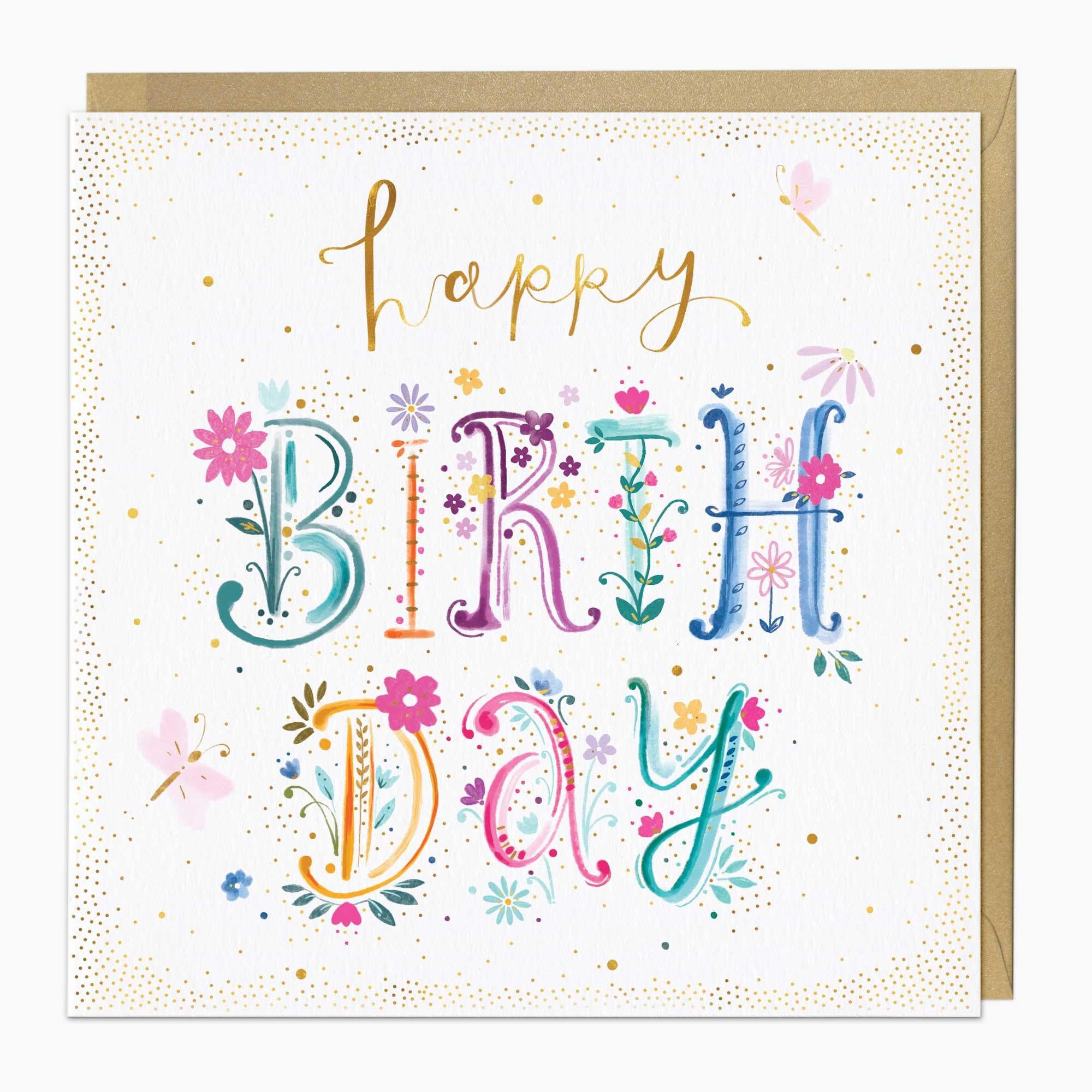 Greeting Card-G090 - Quirky Birthday Floral Card-Whistlefish