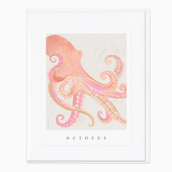 Greeting Card-G093 - Seagrass Octopus Art Card-Whistlefish