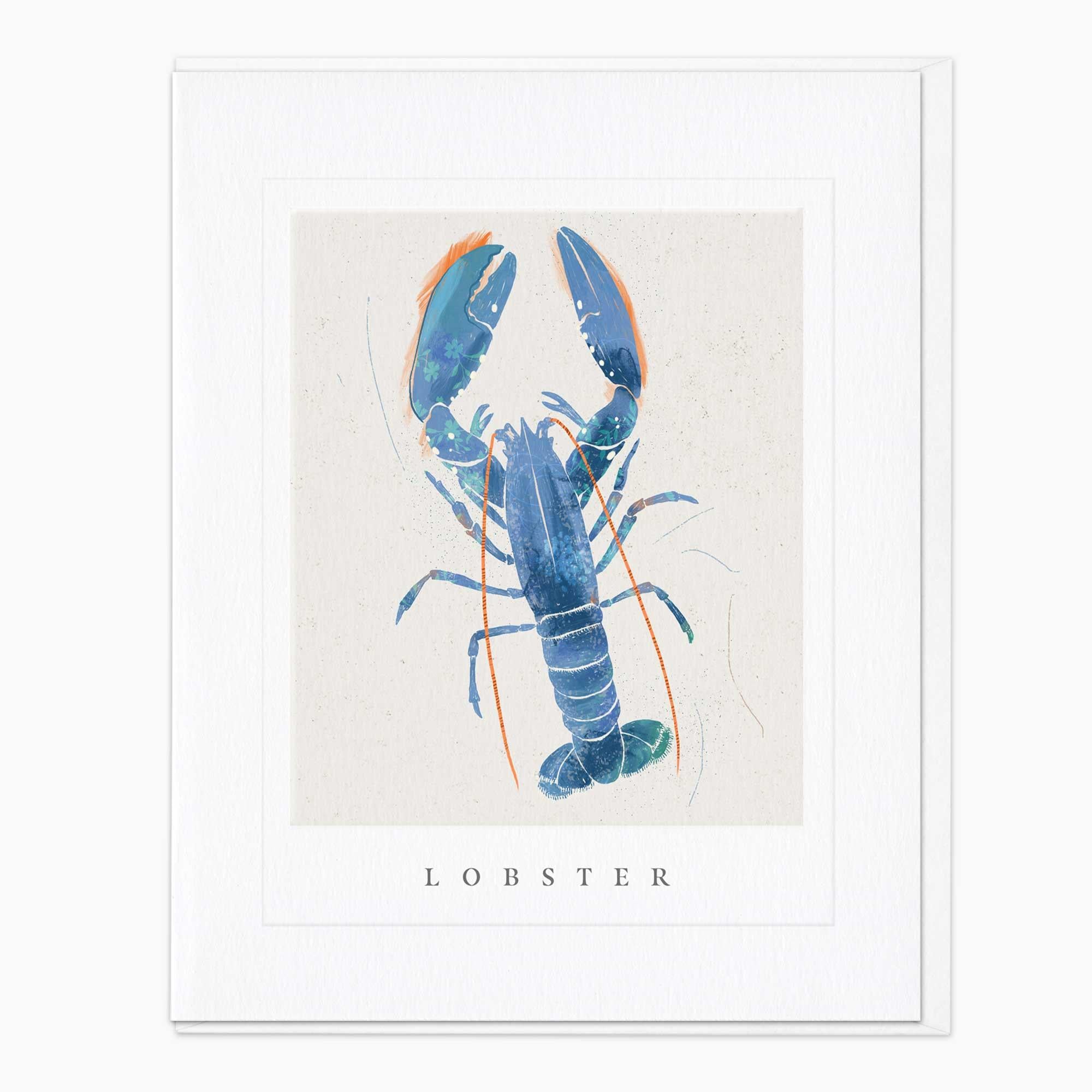 Greeting Card-G094 - Seagrass Lobster Art Card-Whistlefish