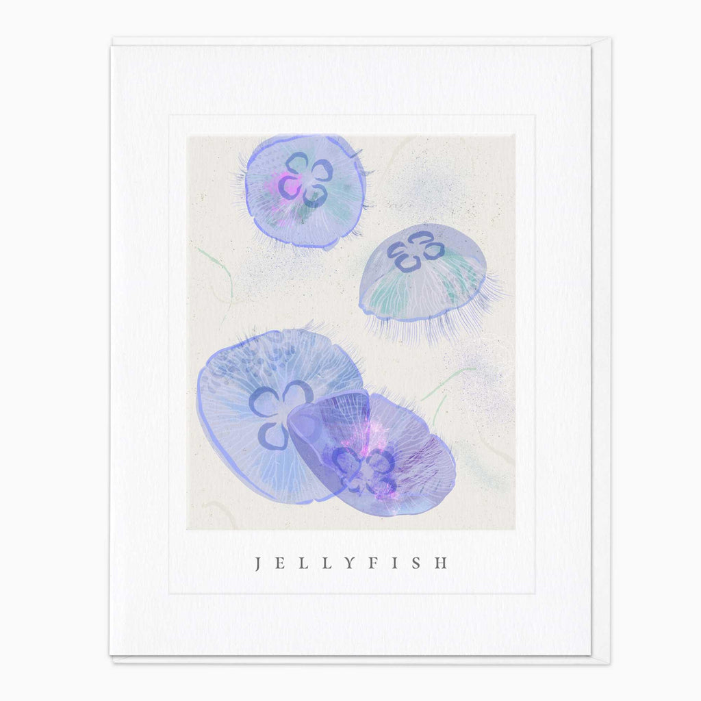 Greeting Card-G100 - Seagrass Jellyfish Art Card-Whistlefish