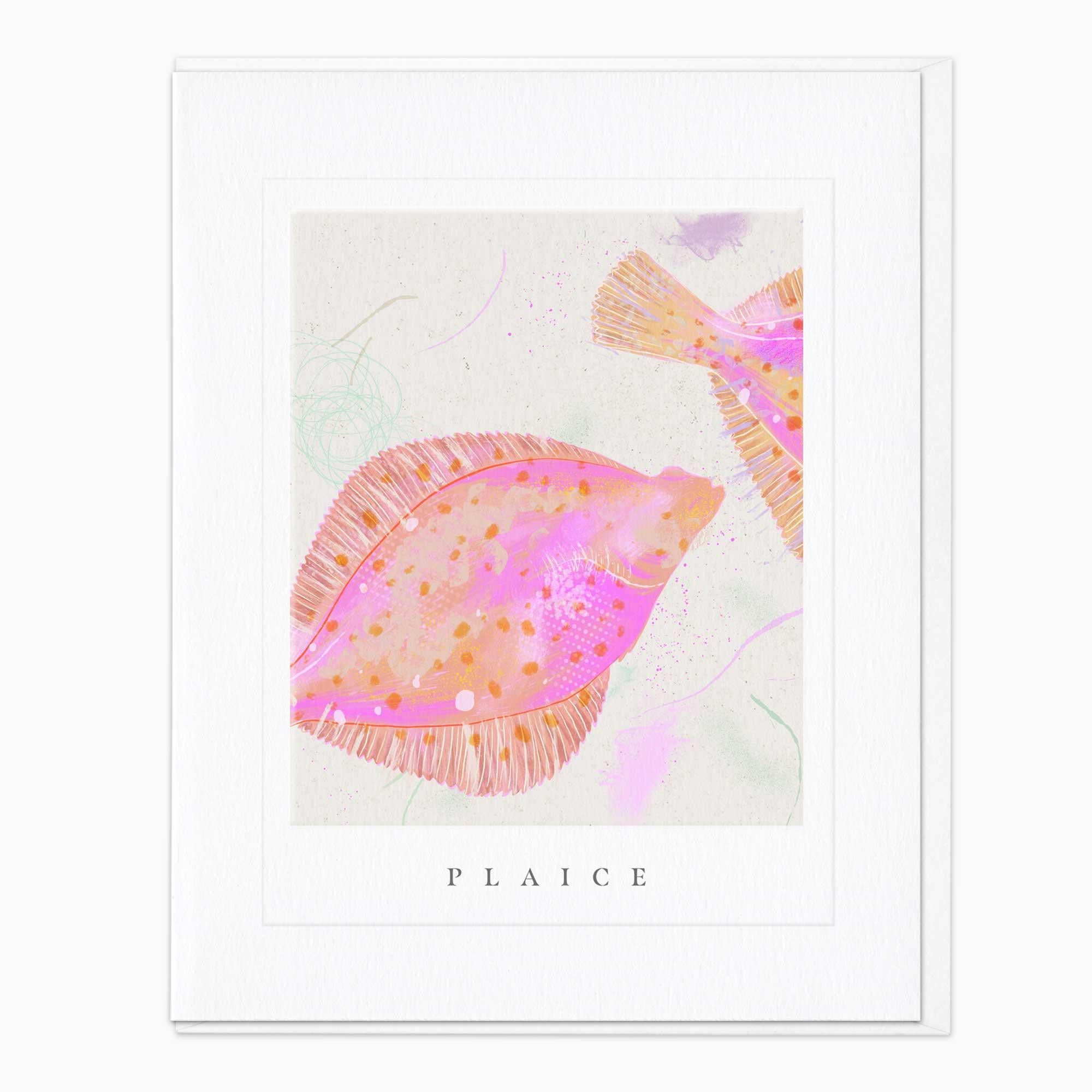 Greeting Card-G101 - Seagrass Plaice Art Card-Whistlefish