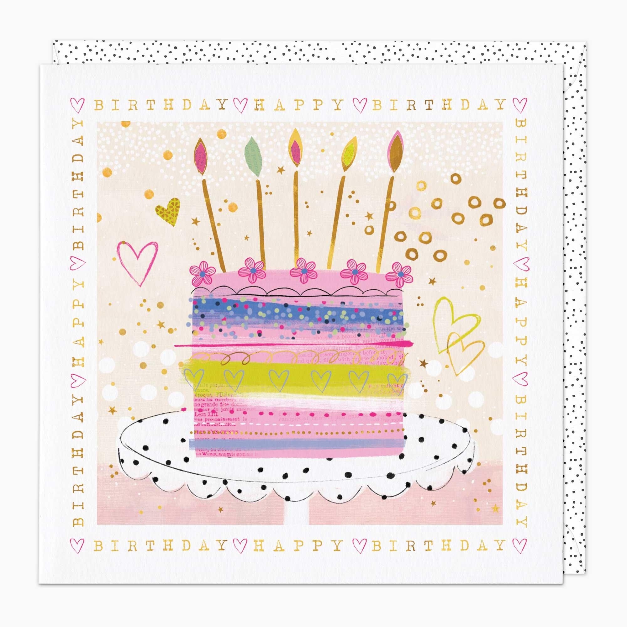 Greeting Card-G107 - Sparkling Birthday Cake Card-Whistlefish